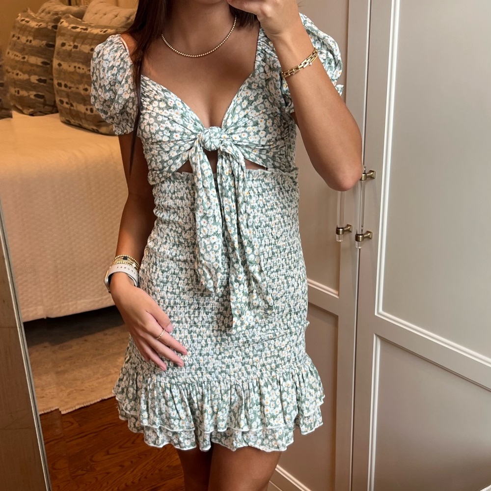 NEW Mabel Flower Summer Dress (ribbed and fitted)